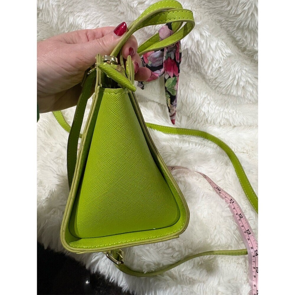 Steve Madden Satchel Bag Womens Mini Lime Green Crossbody Floral Scarf - Picture 5 of 10